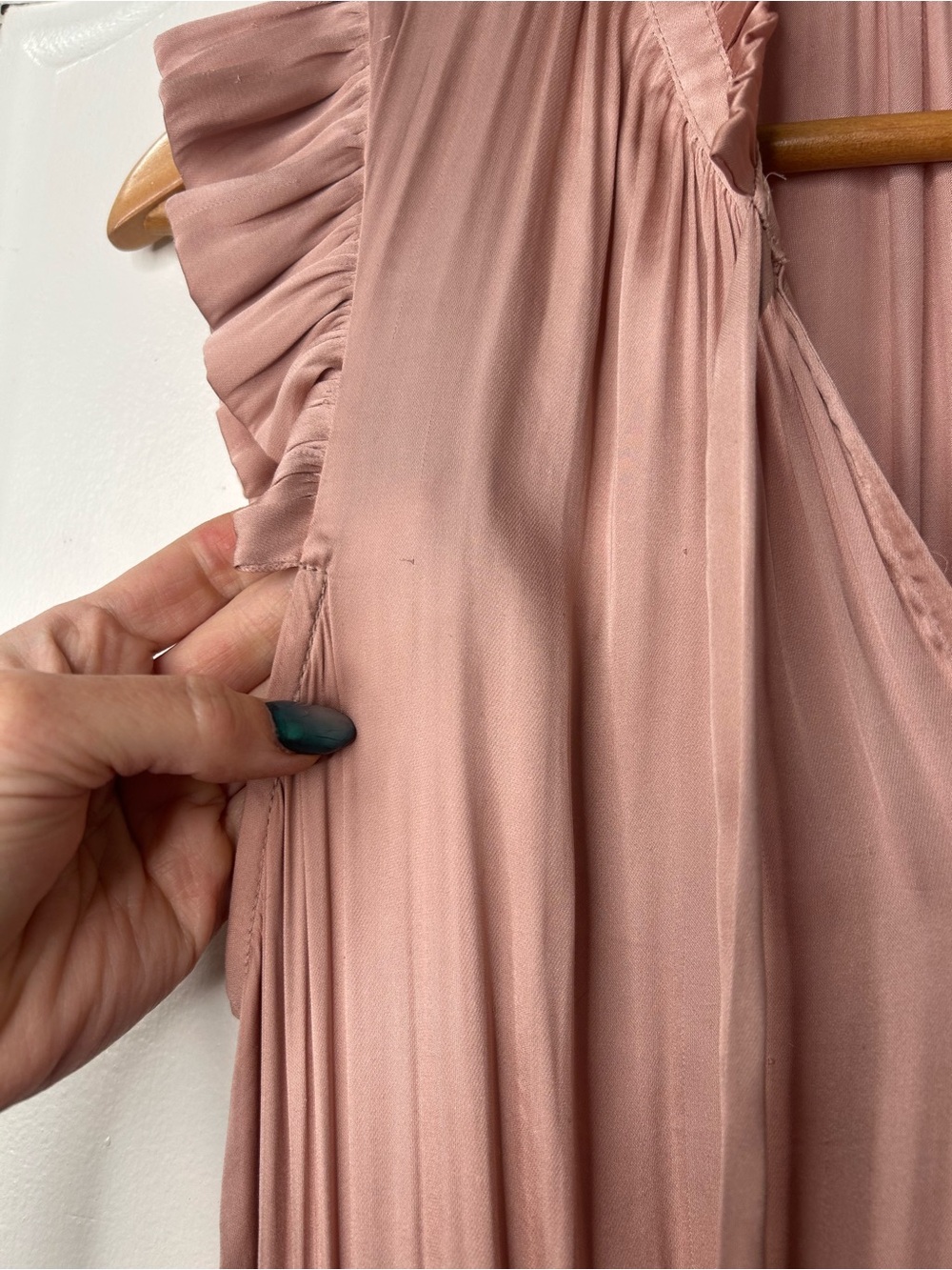 Banana Republic Dusty Rose Maxi Dress with Ruffle Sleeves - Picture 4 of 7